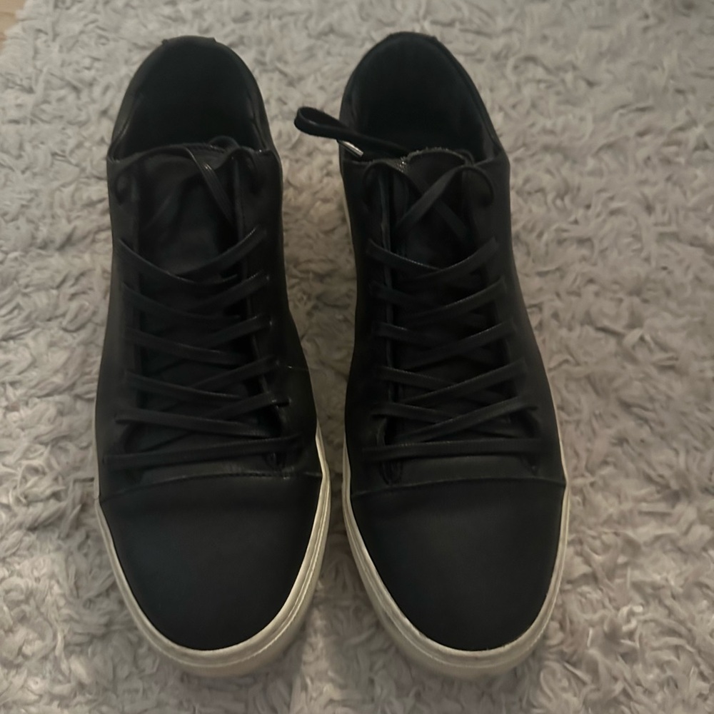 JOHN VARVATOS Suede Plain Toe Shoes 9M Men's 27.0cm suede black type Vintage Second Hand